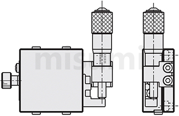 Micrometer Knob Position Diagram for MISUMI Manual X-Axis Stage Standard Type